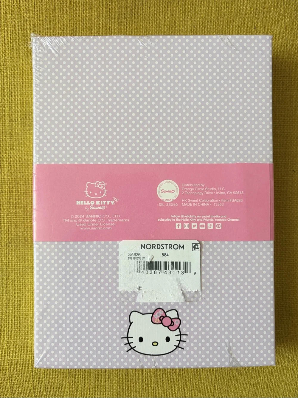 Hello Kitty Lavender & Pink Lined Desk Pad